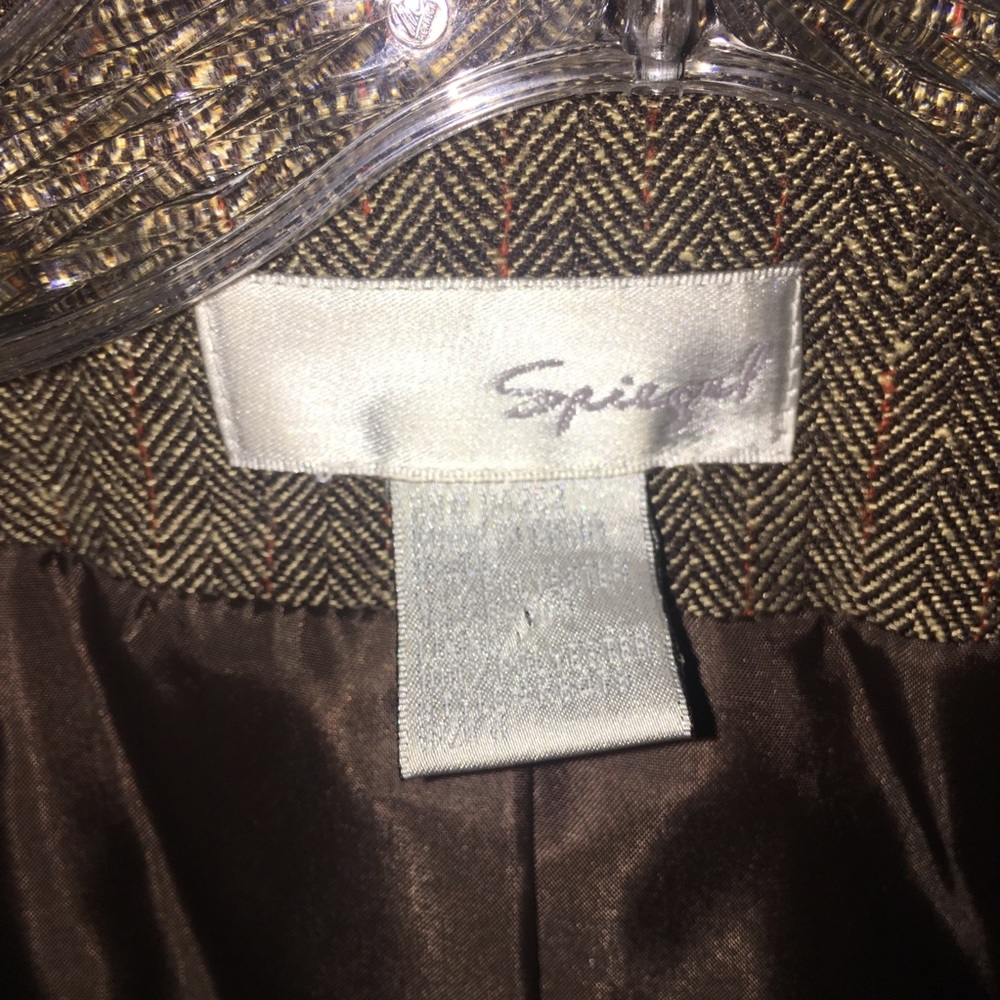 Vintage Spiegel Cropped Blazer Brown Tweed 6‎ - Picture 8 of 13